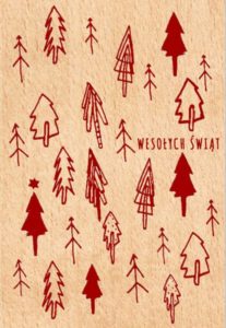 Drewniane ozdoby na Boże Narodzenie - kartka pocztowa