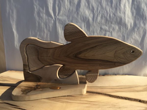 Drewniane trofeum wędkarskie – Lin